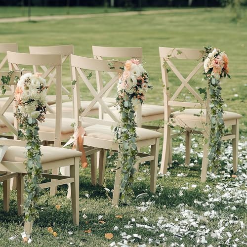 Cqure 3Pcs Eucalyptus Garland for Wedding Bedroom Fireplace Decor