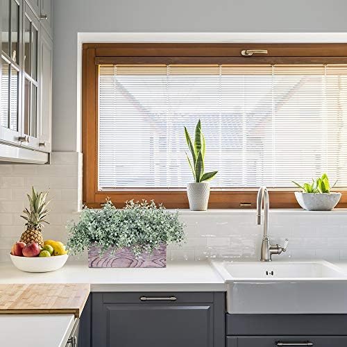 Flocked Eucalyptus Greenery in Rustic Wood Planter Box