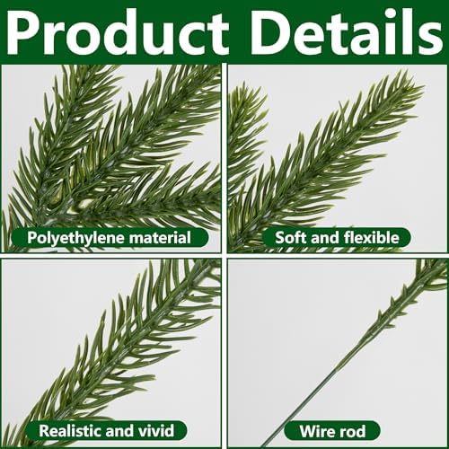 Alpurple 45 Packs Artificial Pine Garland - 102 x 25 Inch