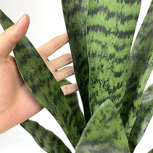 Beebel Artificial Sansevieria Snake Plant with Black Planter