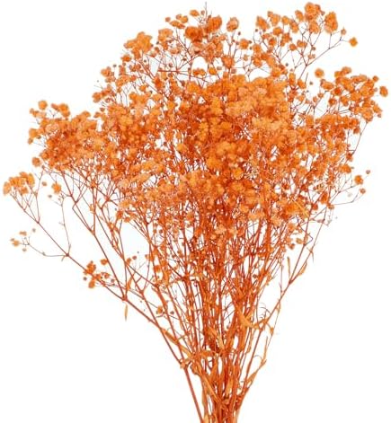 MECCANIXITY Artificial Orange Babys Breath Flowers 12 Inch