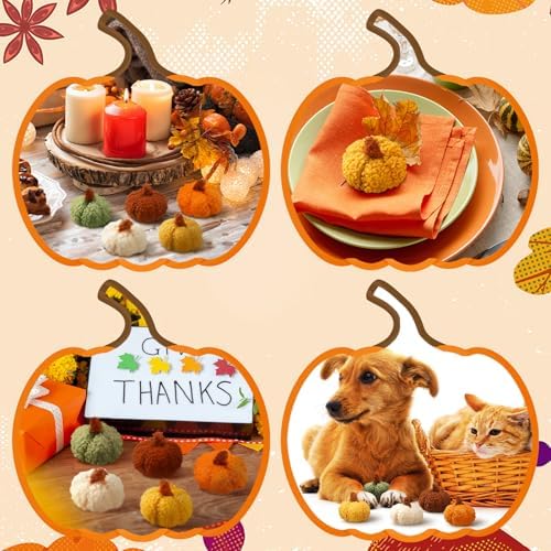 9 Pcs Mini Fleece Pumpkins Fall Decor