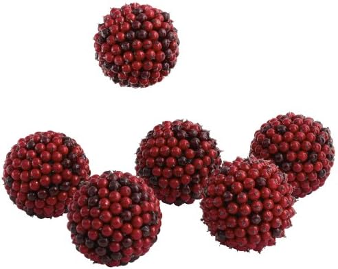 Nearly Natural 5 Inch Red Berry Ball Set of 6