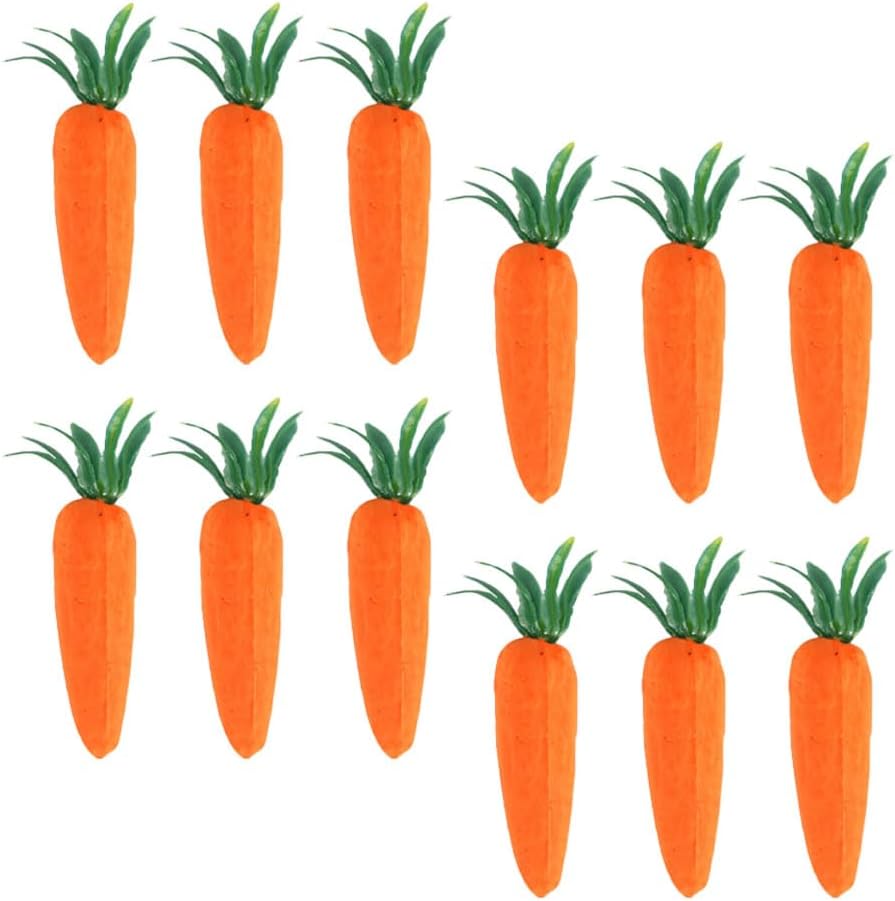 LOGOFUN 12PCS Artificial Carrots for DIY Easter Decor