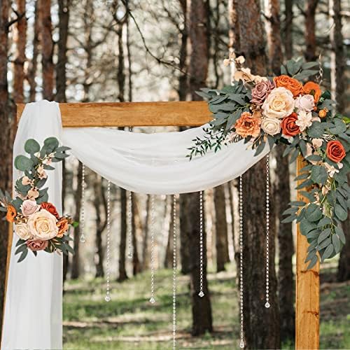 Artificial Wedding Arch with Orange Floral Swags