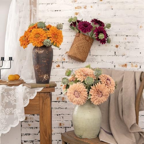 Kimuras Cabin 5Pcs Artificial Sunflowers Bouquet