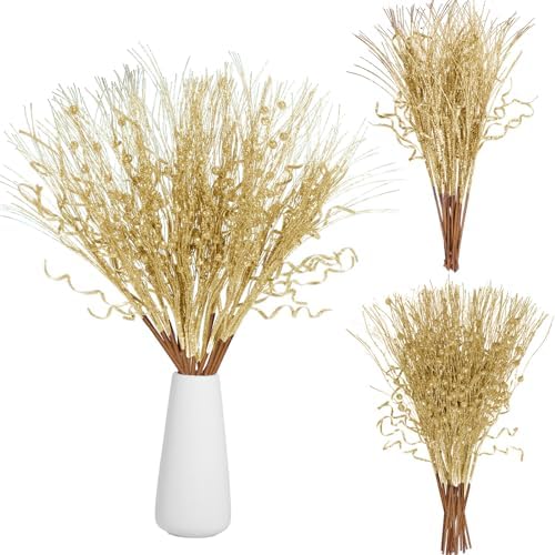 Yunlly 24 Pcs Glitter Christmas Tree Filler Decorations 1