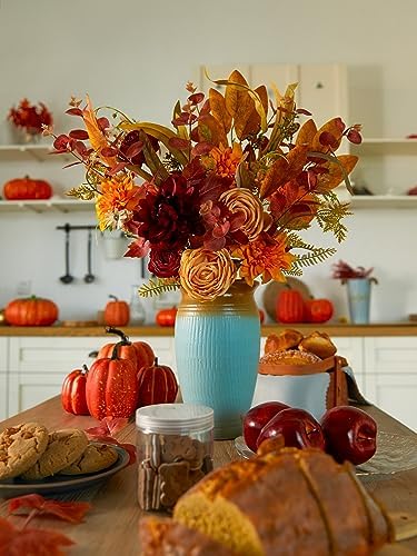 Annas Whimsy Artificial Flowers Bouquet with Pumpkins