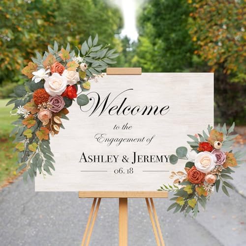 Champagne Orange Artificial Flower Swag Set of 2 for Wedding Arch