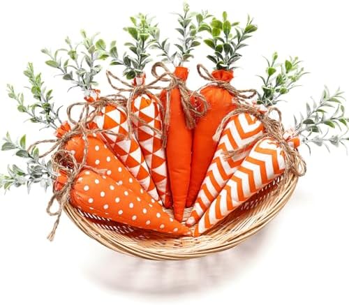 Skylety 8 Pcs Bright Easter Carrot Decorations