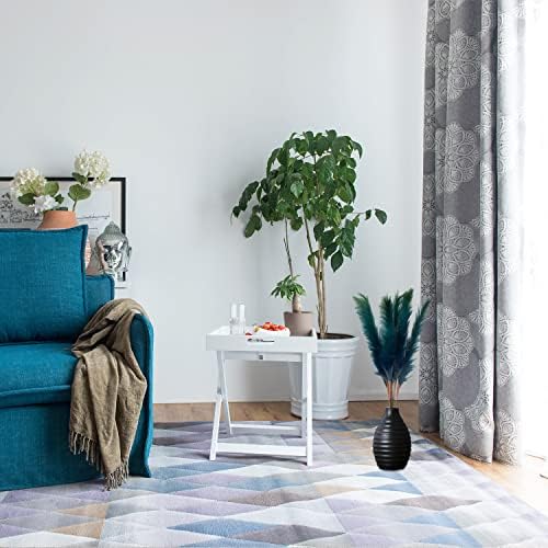 7Pcs Blue Artificial Pampas Grass Decor