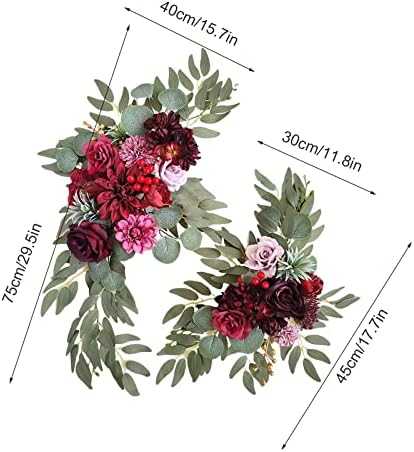 FQQWEE 2Pcs Artificial Wedding Arch Flowers Kit