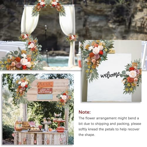 Champagne Orange Artificial Flower Swag Set of 2 for Wedding Arch