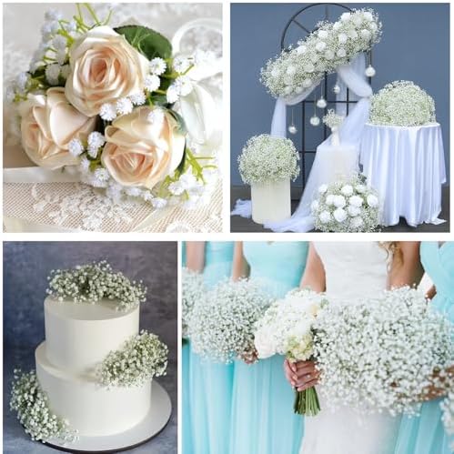 STSTECH Babys Breath Artificial Flowers 21 Inch Bouquet 12 pcs
