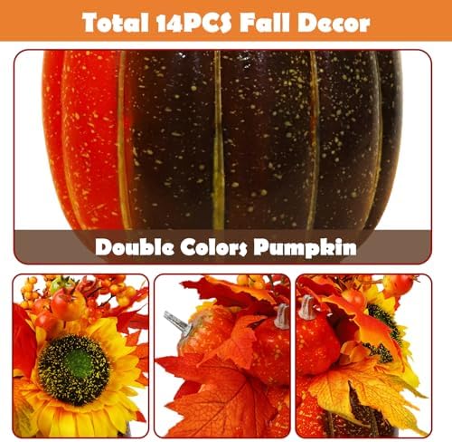 MorTime 11 Inch Lighted Pumpkin Decor