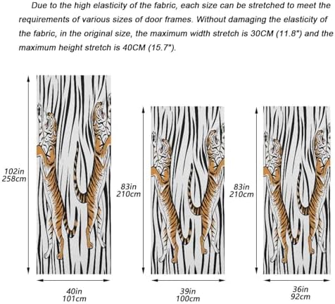 Susiyo Aggressive Tigers Halloween Door Cover Stretch Fabric 32x79 In