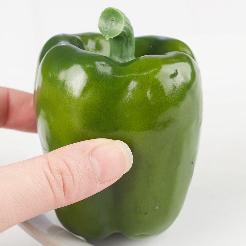 Factory Direct Craft Pack of 6 Artificial Green Bell Peppers