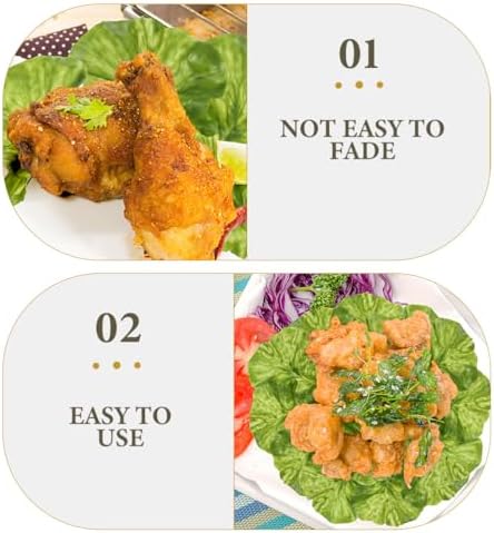 LOGOFUN 5Pcs Artificial Lettuce Leaves Lifelike Decor Props
