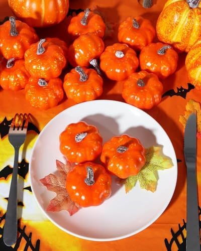 Vensovo Orange Foam Mini Pumpkins 2 Inch 16PCS Set