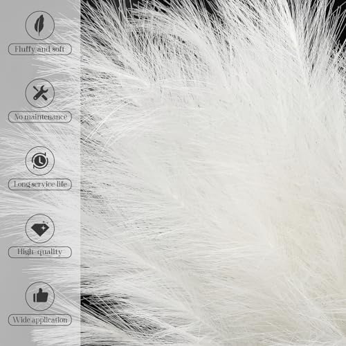 Ouddy Decor 8 Pcs Faux Pampas Grass Ivory