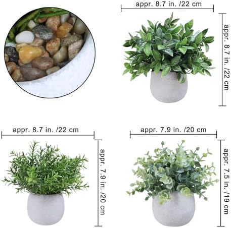 Winlyn Set of 3 Artificial Potted Plants
