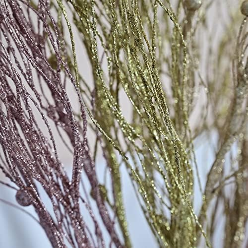 10 PCS Artificial Willow Branches Curly Ting 17 Inch Silver