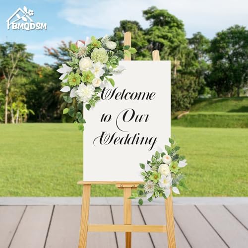 Wedding Arch Flowers Faux Set of 2 Green Decorations