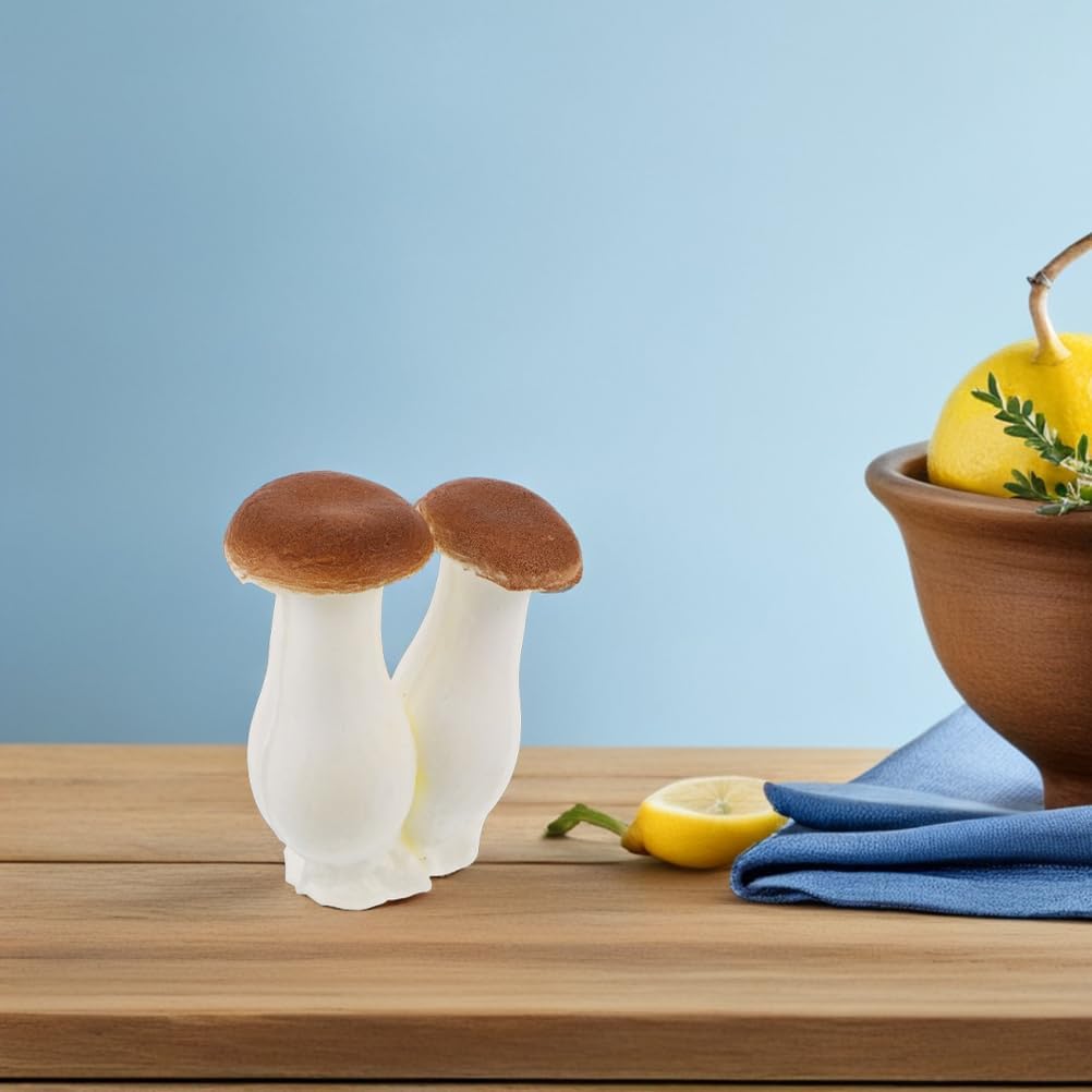 2pcs Realistic Fake Mushroom Decor Artificial Vegetable Models