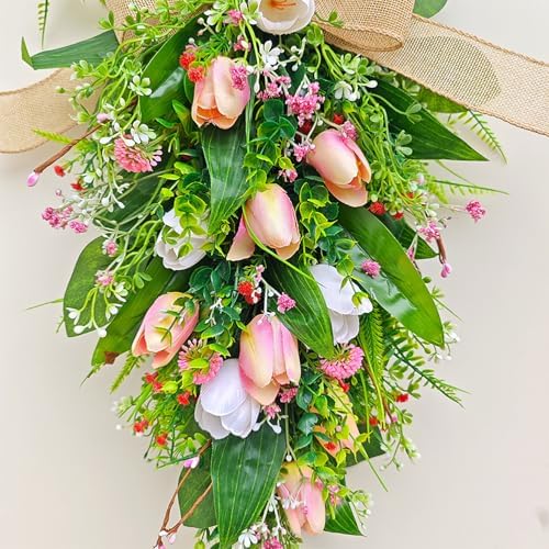 Belupai Tulips Teardrop Swag Decor