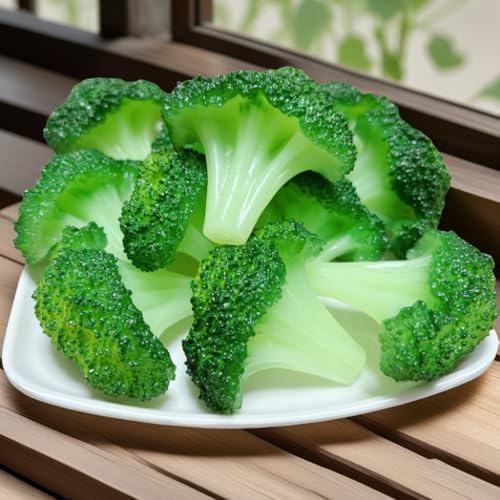 12pcs Fake Broccoli Slices Artificial Vegetables Decoration Props
