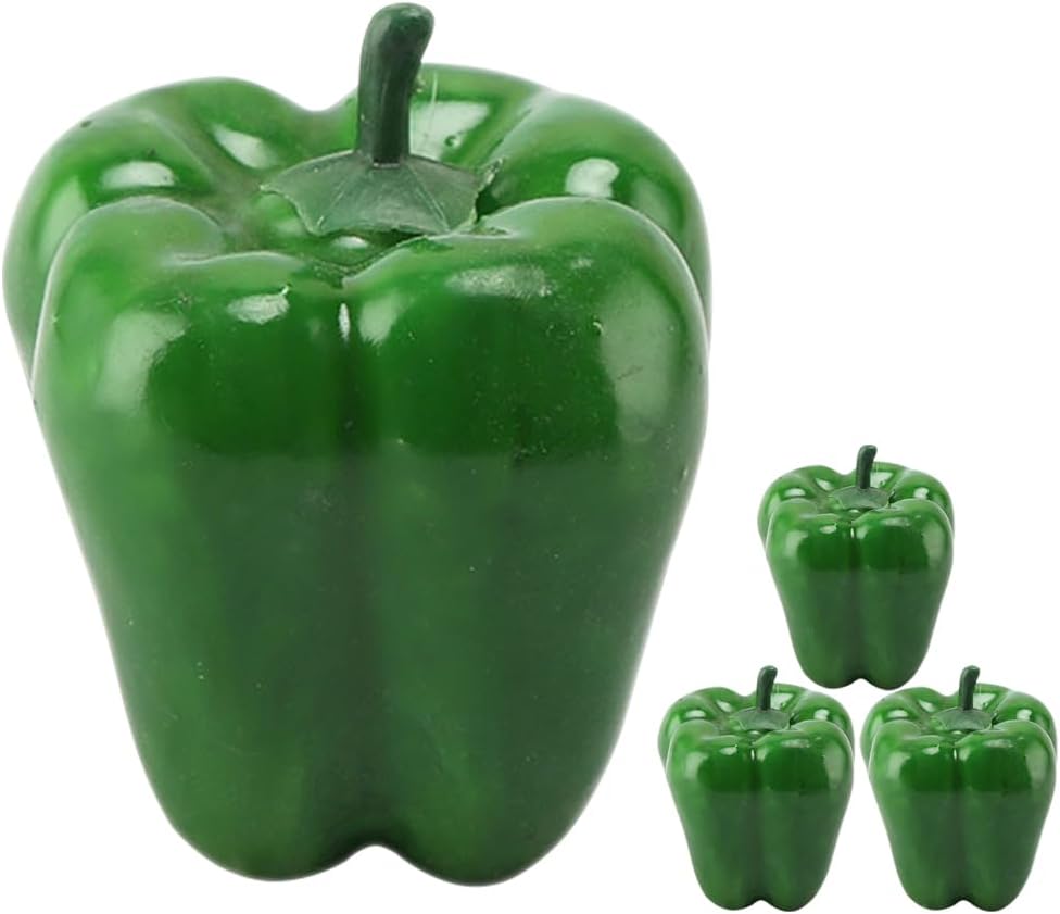 LOGOFUN 4pcs Artificial Green Pepper Display Props