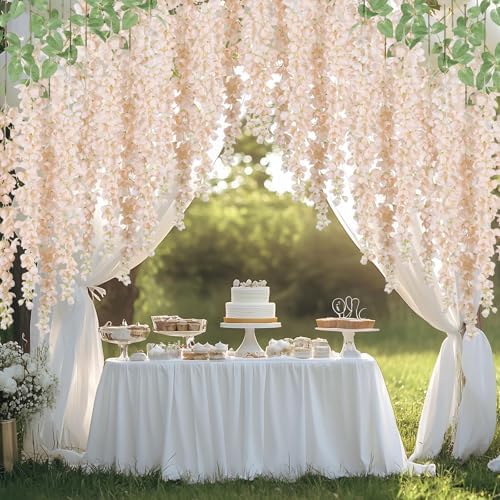 Mizii 6Pcs Beige Wisteria Artificial Garland