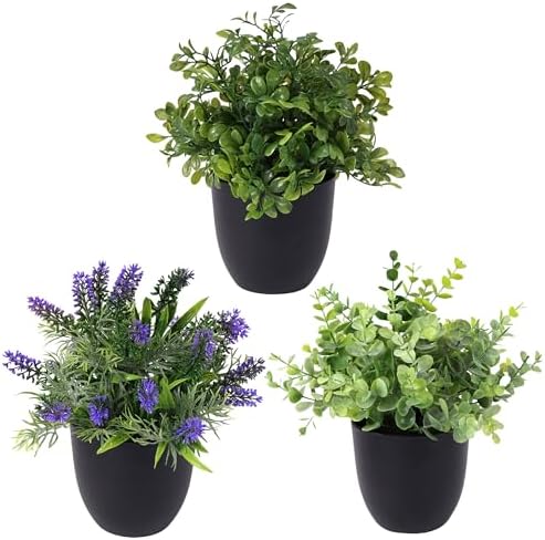 3 Pack 10 Inch Artificial Plant Greenery Pot