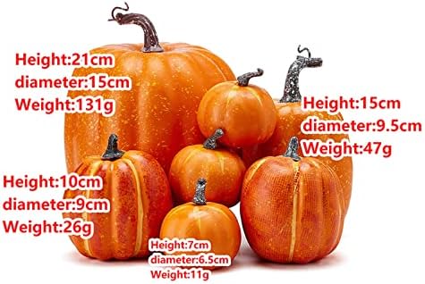 Kayotuas 7Pcs Artificial Pumpkins for Halloween Fall Decor