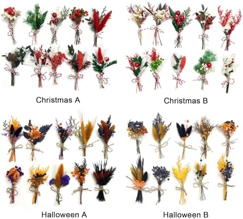 DULRLLY 10pcs Mini Dried Flower Bouquet Bulk
