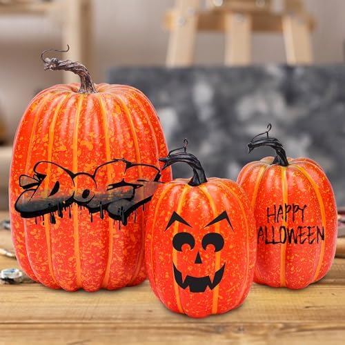 3pcs Artificial Foam Pumpkins DIY Halloween Decoration