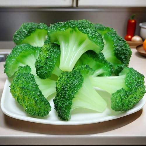 12pcs Fake Broccoli Slices Artificial Vegetables Decoration Props