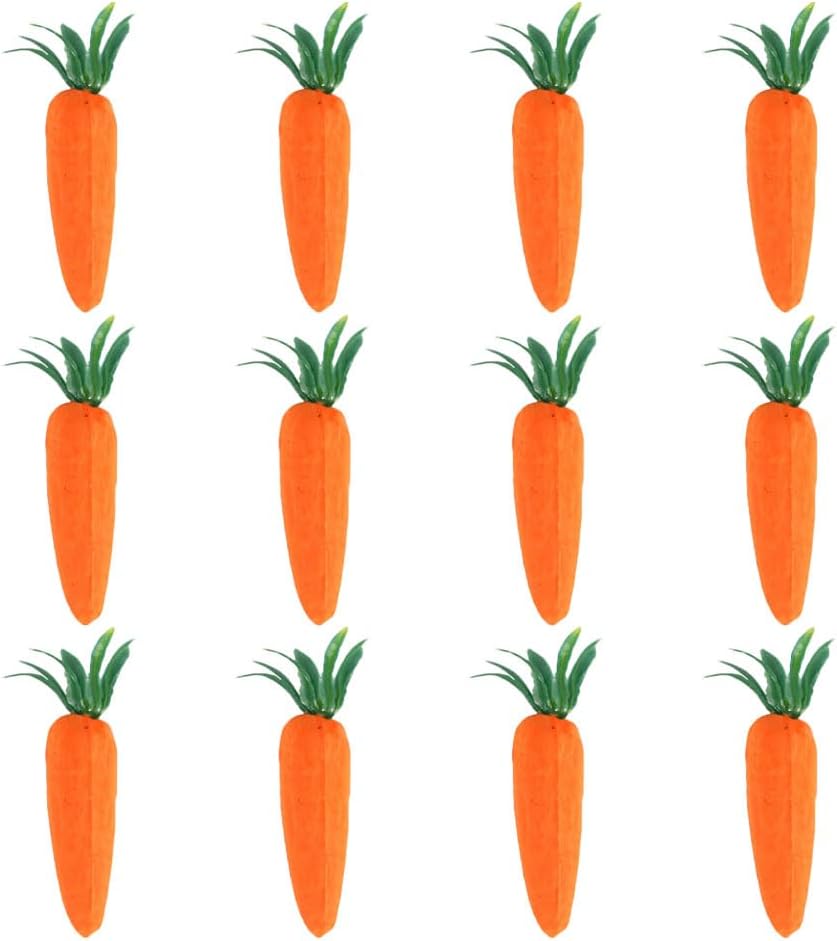 LOGOFUN 12PCS Artificial Carrots for DIY Easter Decor