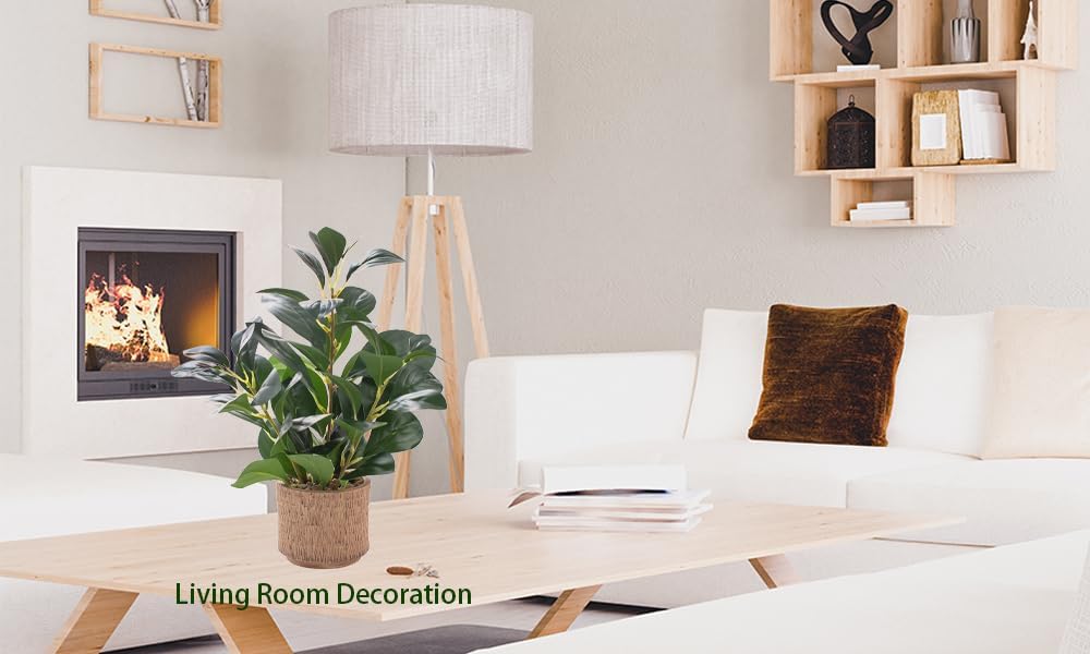 126 Inch Realistic Fake Ficus Plant in Brown Ceramic Vase