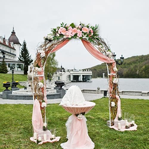 Artificial Rose Wedding Arch Decor Pink Floral Swag