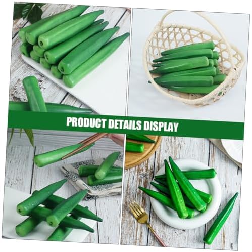 Vaguelly Realistic Fake Okra Artificial Vegetable Set