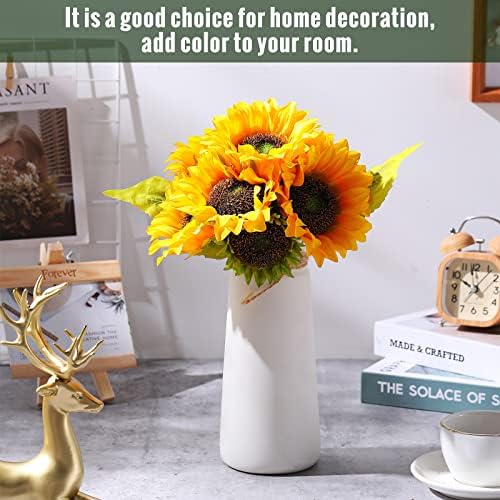 36 Pcs Silk Sunflowers with Stems Artificial Bouquet