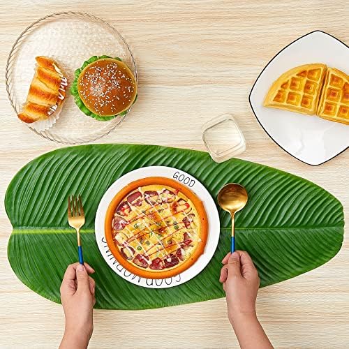Jexine 8 Pcs Artificial Banana Leaves for Decor