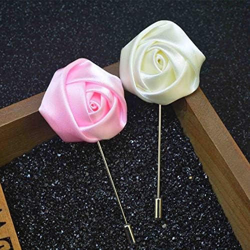 Silk Satin Rose Artificial Flower Boutonniere 10 Pcs