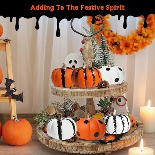 LuckyEra Fall Decor 6Pcs Realistic Foam Pumpkins