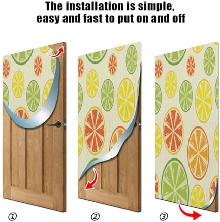 Susiyo Yellow Lemon Orange Door Cover Fabric Decor