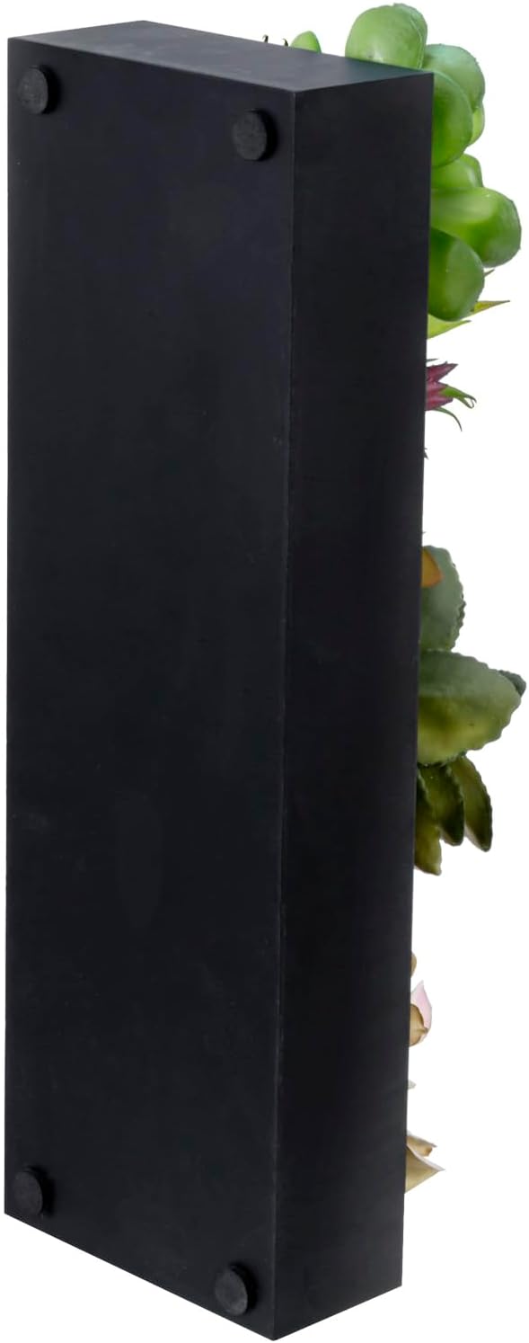 MyGift Artificial Succulent Arrangement in Black Rectangular Planter