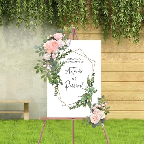 JOYWU 2 Pack Wedding Arch Faux Flowers Pink