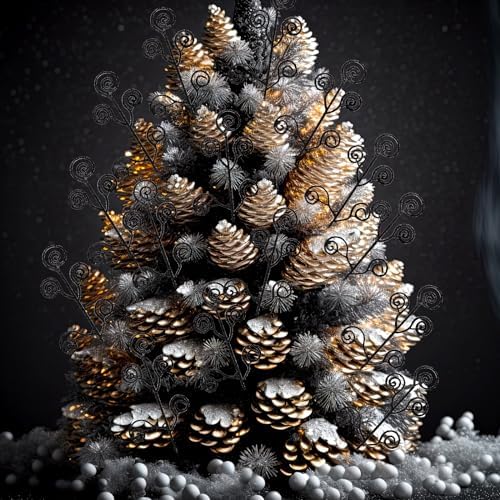 Ysleen 50 Pcs Glitter Tree Picks and Twigs for Wreaths and Vases