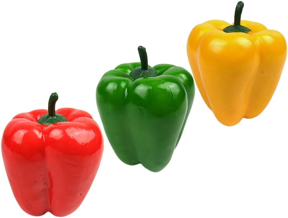 LOGOFUN 3PCS Realistic Artificial Sweet Pepper Decor